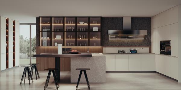 Modern Kitchen Melamine Cabinets Customized Cabinetry Sets Hotel Renovations