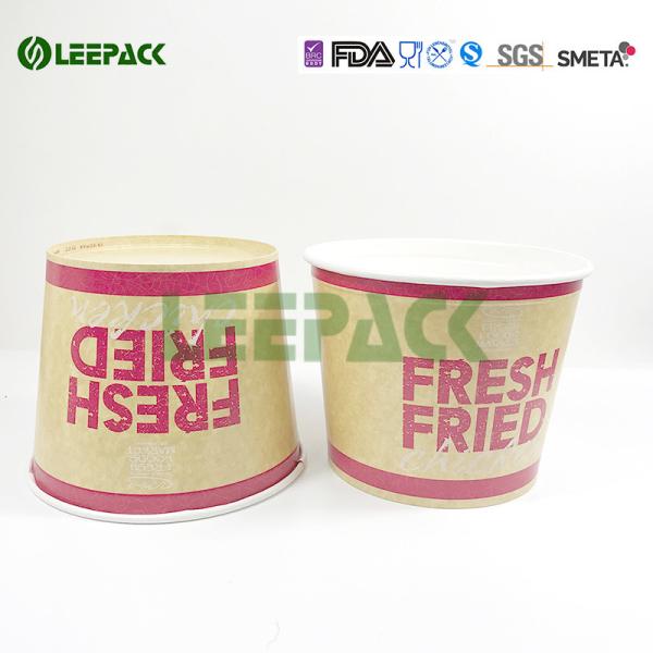 Disposable food grade paper popcorn buckets container for take away food packaging