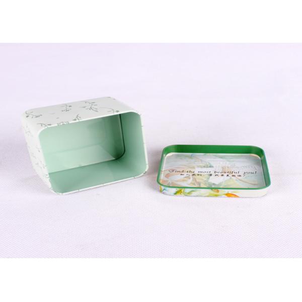 Soap Sud Packaging Rectangular Hinged Tin Containers With Artwork Printing Outside