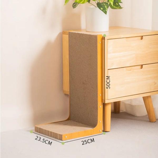 OEM L Shape Cat Scratcher Detachable Vertical Cardboard Cat Scratcher