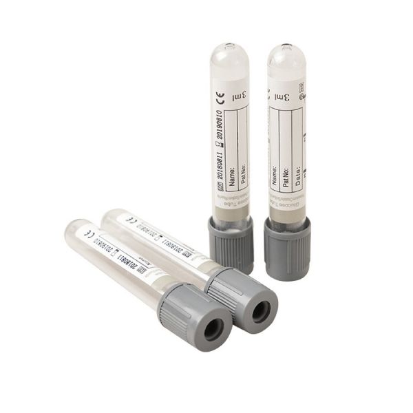 Tubo de recolección de sangre al vacío desechable con tapa gris de capacidad personalizada para determinaciones de glucosa y lactato