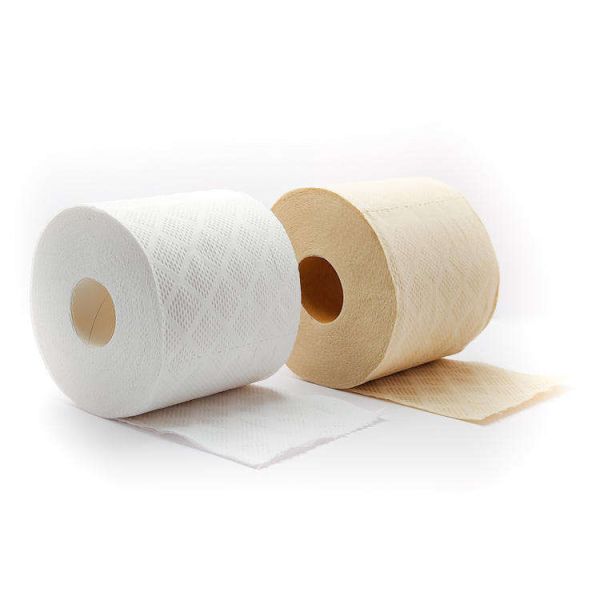 Excellent Quality Natural Cream Beige 3 Ply Big Roll Hotel Bath Tissue Paper Toilet
