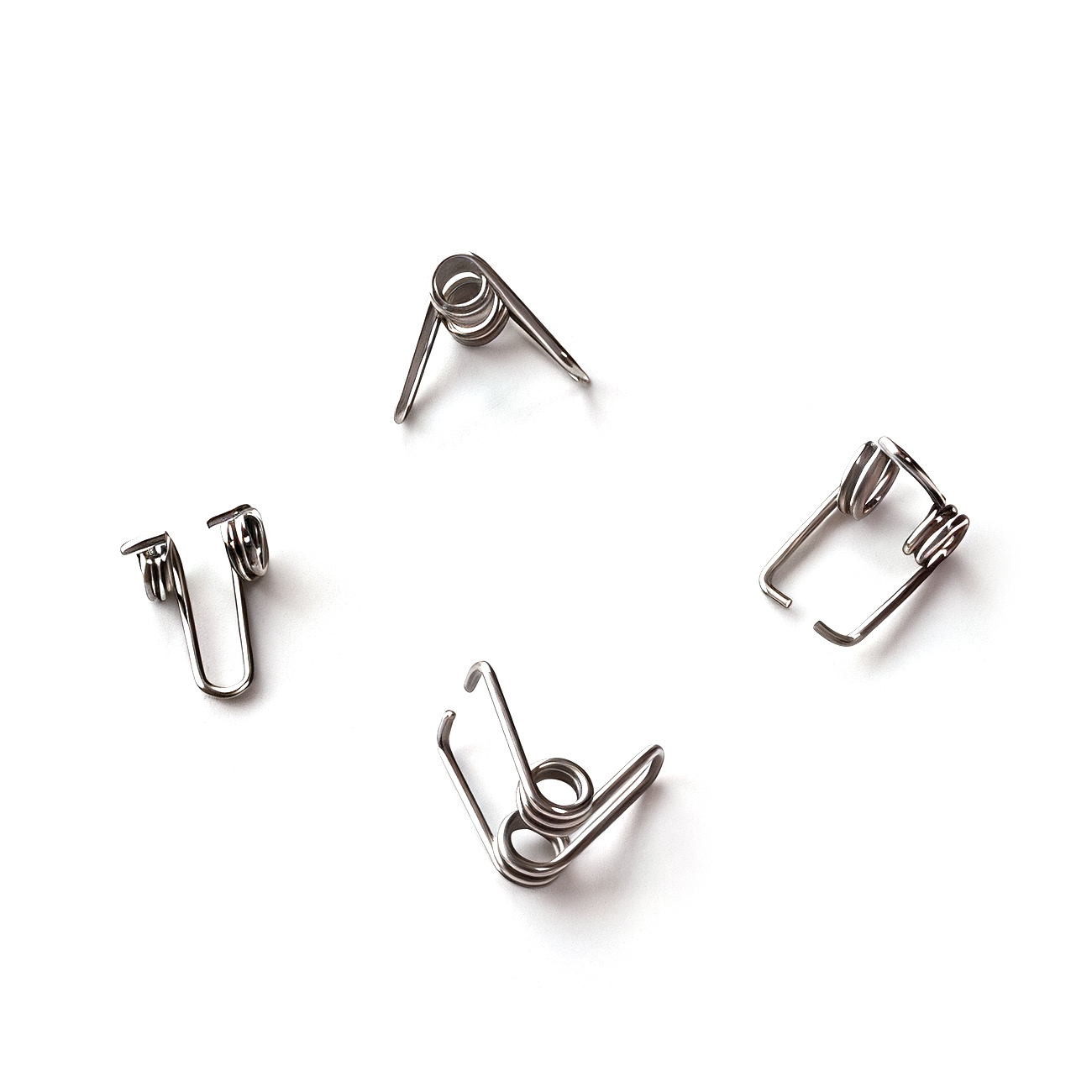 Custom SUS304 Double Torsion Spring Small LED Light Retaining Clip Spring With Dual Torque Arms OEM Manufacturer