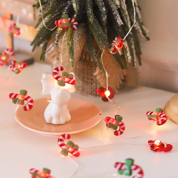 Santa Claus Scepter Snowflakes Elk Socks LED String Lights for Fairy Christmas Decoration