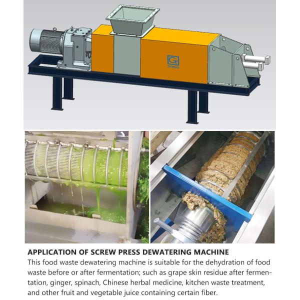 Wear Resistant Food Waste Shredder Machine CE  Shredder Dewater Machine