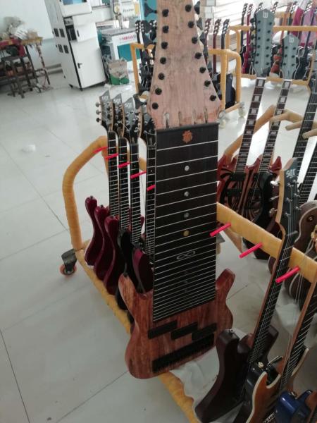 Grand 17 strings bass guitar mahogany body neck rosewood fingerboard wireless inlay logo and shape can be customized