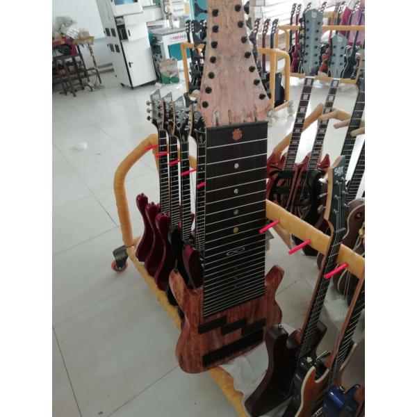 Grand 17 strings bass guitar mahogany body neck rosewood fingerboard wireless inlay logo and shape can be customized