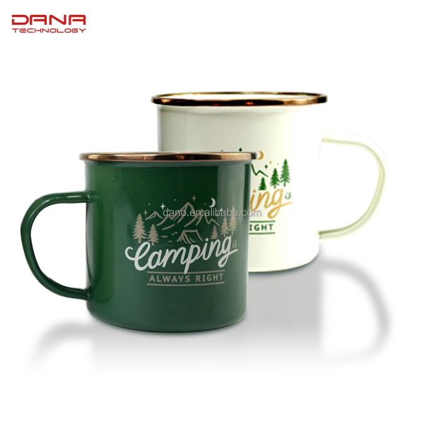 12oz Customized Color Sublimation Camping Enamel Mug Sets Tea Coffee Mug Logo