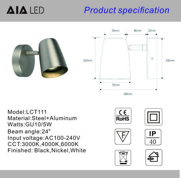 Hotel bedside lamp GU10 E27 reading lamp headboard wall light luxury hotel wall lamp villa bed retro wall light