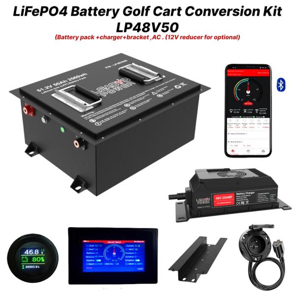 48V 50Ah 51.2V2 150Amp LiFePO4 Golf Cart Battery Conversion Kit ,5yrs Warranty