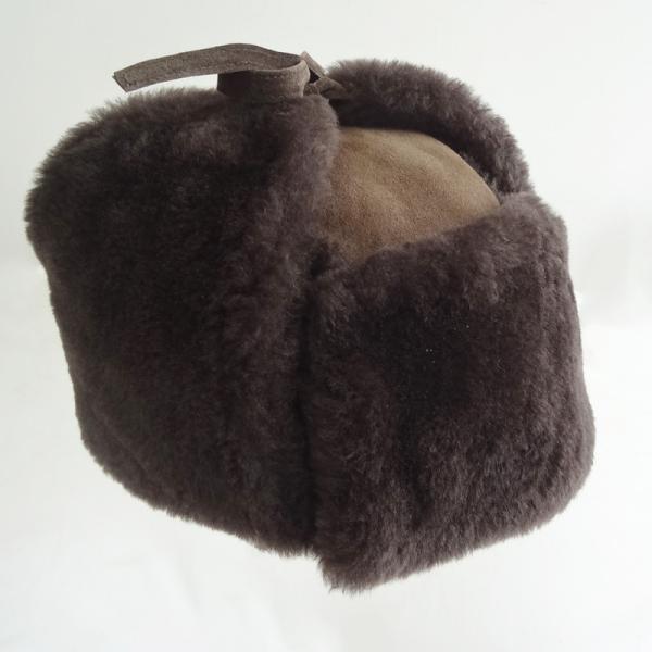 Russian sheepskin Leather Trooper Hat Australian Shearling Ushanka Winter trapper hat