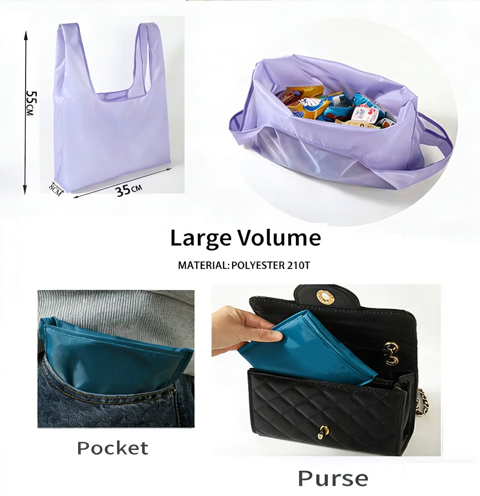 Custom Recycled Ripstop Tote – Foldable, Waterproof & Reusable Eco-Friendly Promotional Grocery Bag