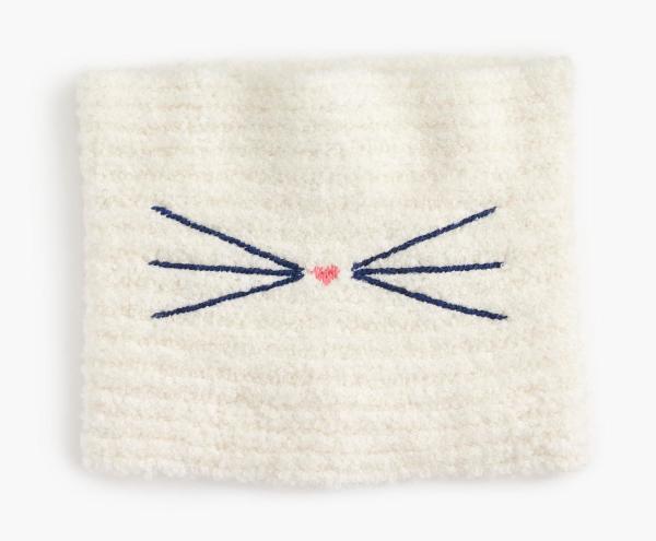 70 / 30 Nylon / Wool Knitted Head Band Cute Plain With Embroidery White Color