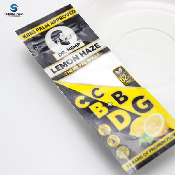 Pre Roll Cigar Packaging Blunt Wrap Three Side Sealed Moisture Proof Plastic Bag