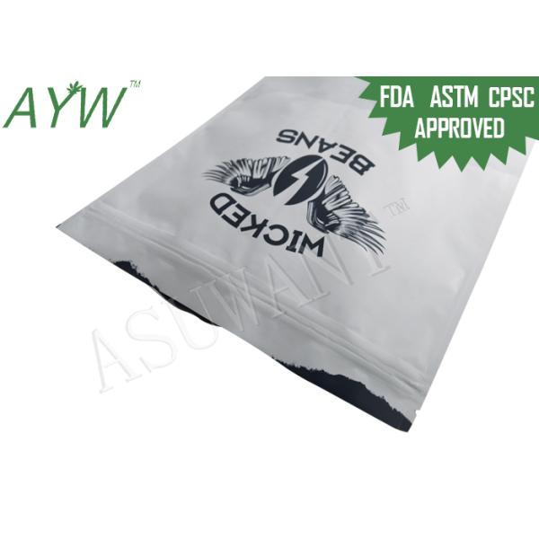 Standing Up Coffee Tea Bags Reclosable k Plastic Laminated For Black Coffee Bean