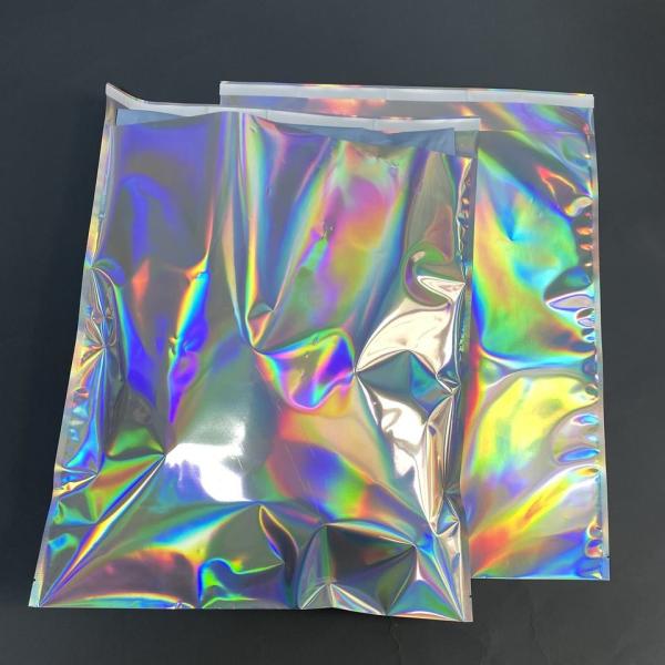 Holographic Metallic Foil Mailer Glitter Mailing Shipping Bags Metallic Rainbow Foil Self-Sealing Envelopes Courier