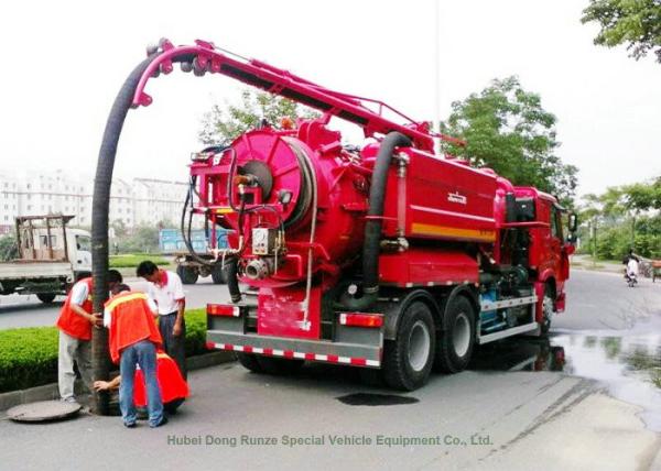 Industrial 16 Cbm Combination Jetting Vacuum Truck / Sewer Cleaning Vehicles