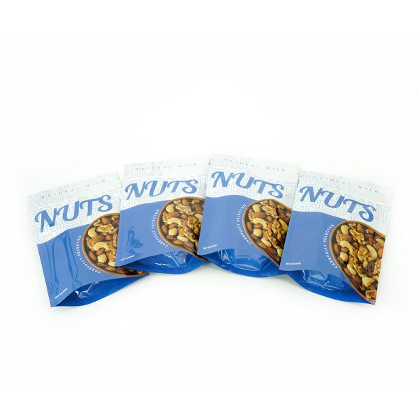 Customized Color Custom Order Eco Biodegradable Snack Zip Packaging Plastic Bags Nut Proof Holographic Mylar Bag Size Range