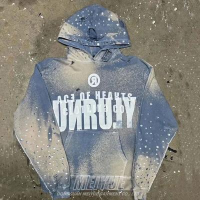 Premium Distressed Grey Hoodie Cropped Pullover Hoodie Unisex Comfortable