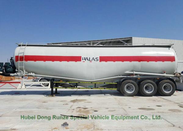 Steel Bulk Powder Cement Hauling Trailers , Cement Semi Trailer 58cbm 3 Axle