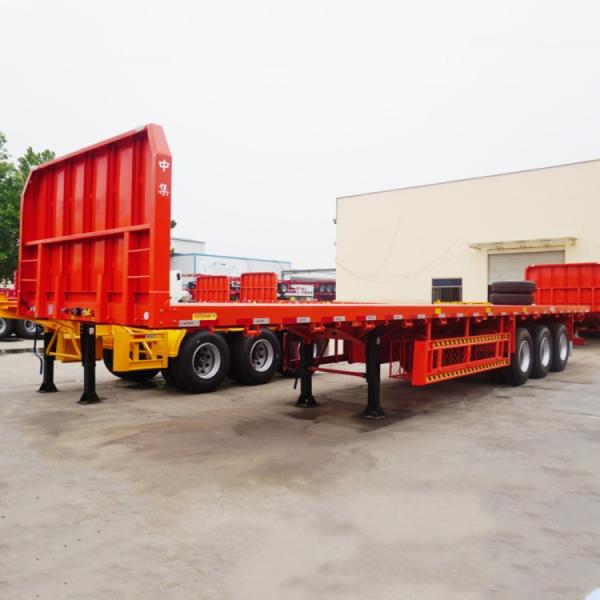 CIMC Tri Axle 20/40 Ft Semi Flatbed Trailer with Front Wall for Sale | CIMC Trailer for Sale