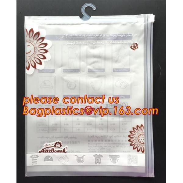 Swimwear Packaging Pouch With K Top, Gusset Bag Bikini Zipper Packaging Bags, Hanger Hook Underwear