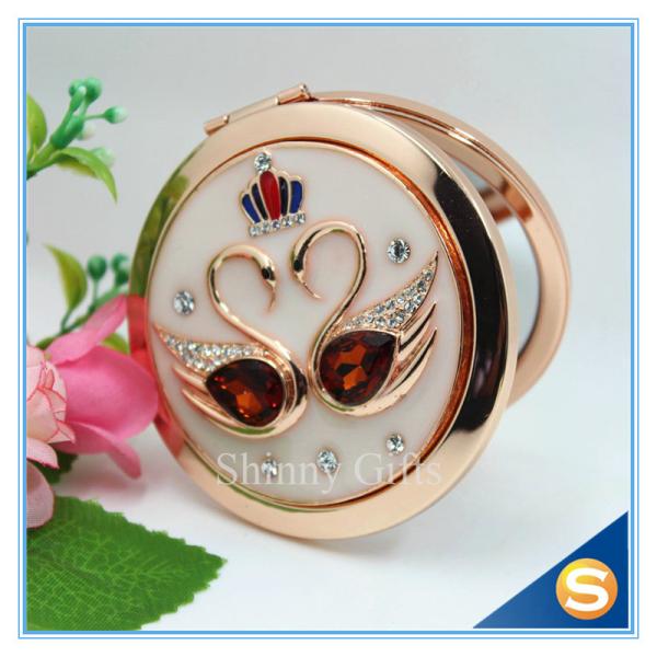 Shinny Gifts Personalized Metal Collection Compact Mirror For Wedding Souvenir