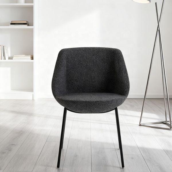 Comfortable Fabric Back Armless Accent Chair with Metal Legs-Modern Design for Bedroom Gym & Living Room Use