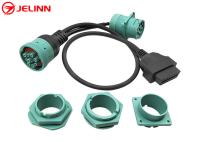 Deutsch J1939 Male Female to OBD 2 OBD2 Connector Splitter Y Cable With 4 Different Panel Mount Brackets