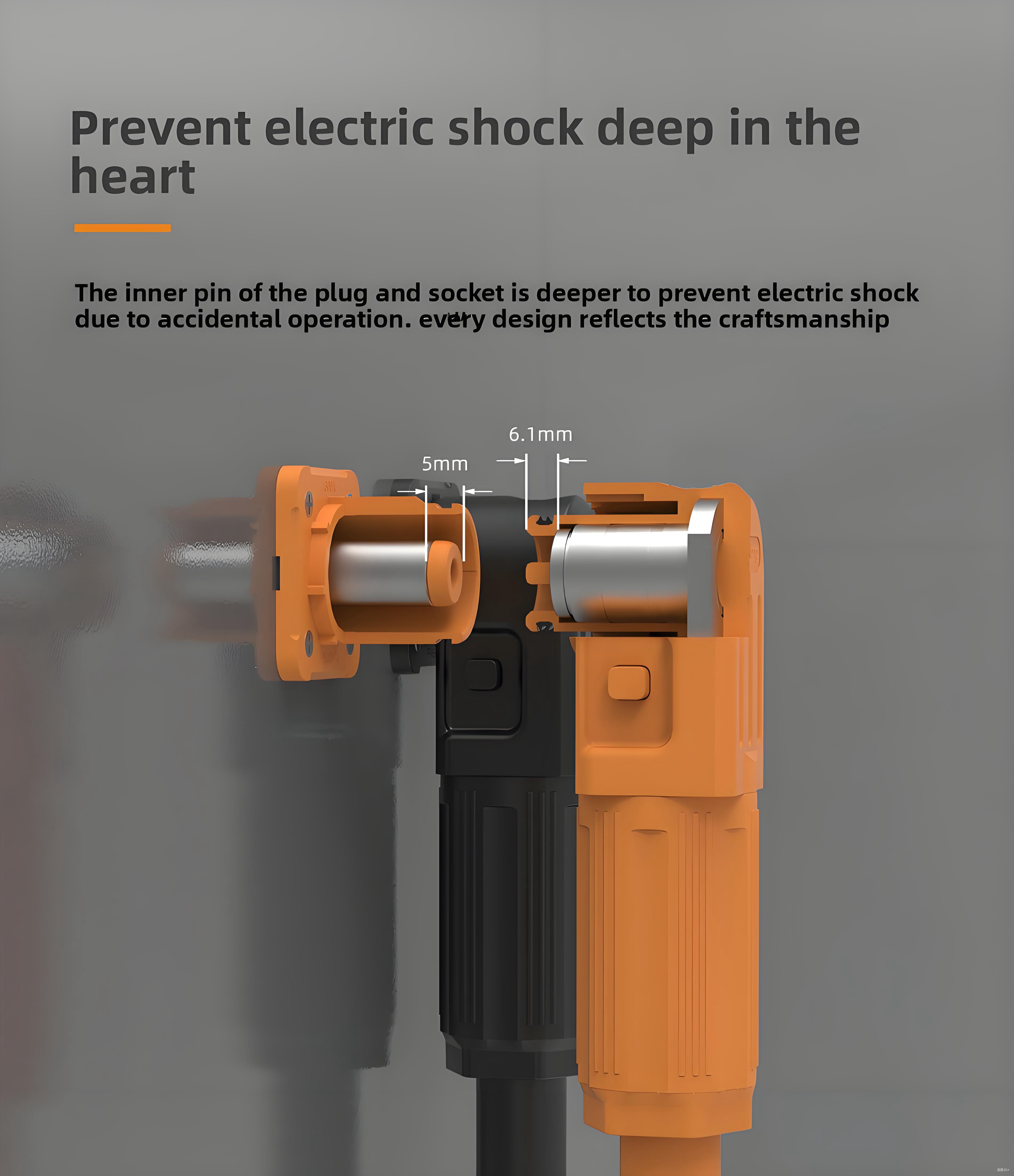 PG50A-OR-IP67 Fixed (Non-Rotatable) Energy Storage Connector - Orange Positive, Stud Mount