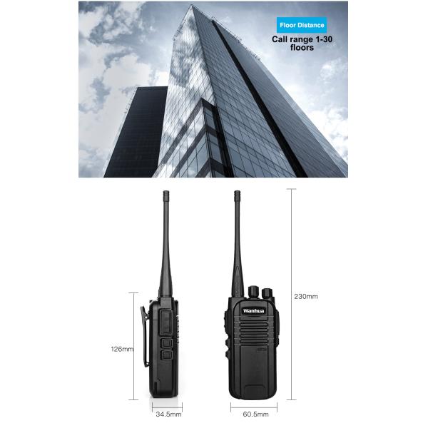 Portable Two Way Radio Handheld Uhf Walkie Talkie for Hotel and Restaurant Staff