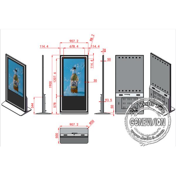 Wedding Party Mirror Touch Screen Self Service Kiosk With LED Lamp