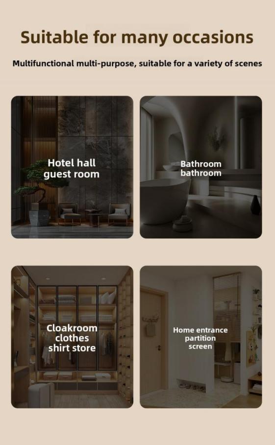 Modern European Intelligent Stainless Rectangle Frame Makeup Creative Hotel Apartment Washroom Hanging Floating IP44 Touch