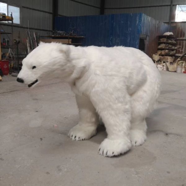 Amusement Park Customized Realistic Animatronic Polar  Bear Costume Animal Suit