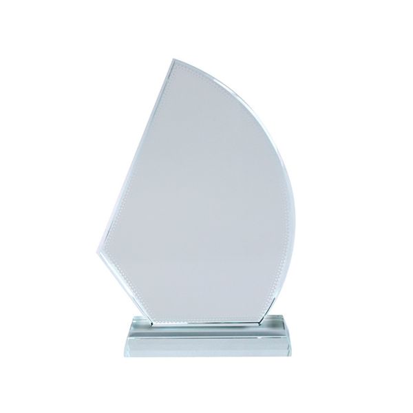 ZELOYAUT Sailboat 135*190*15mm Sublimation Crystal Trophy Blanks, Glass Plate Blanks for Printing Crystal Photo Frame Crafts&Gifts Custom Awarding