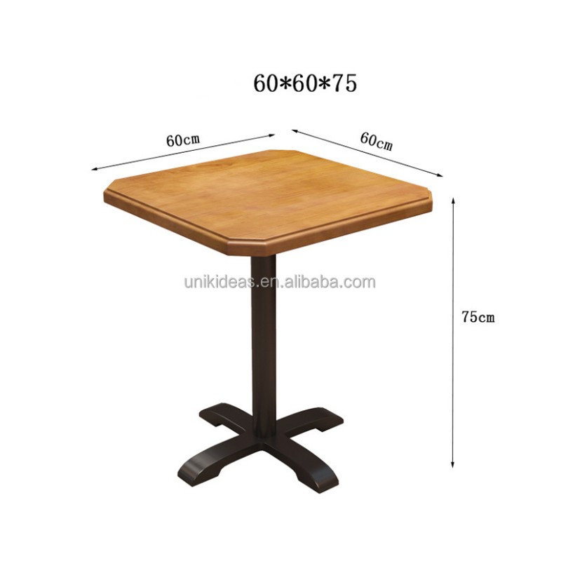 New Arrival Commercial Restaurant Furniture Dining Table Set with PU Leather Armchairs Square Wood Table for Cafe Bar Hotel
