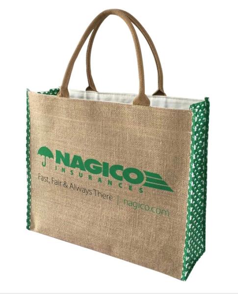 Eco Friendly Promotional Shopping Bags , Customized Jute Tote Shopping Bag