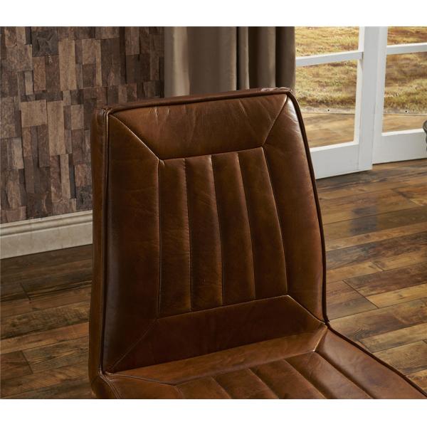 Contemporary Brown Leather Dining Room Chairs Super Soft Sponge American Style