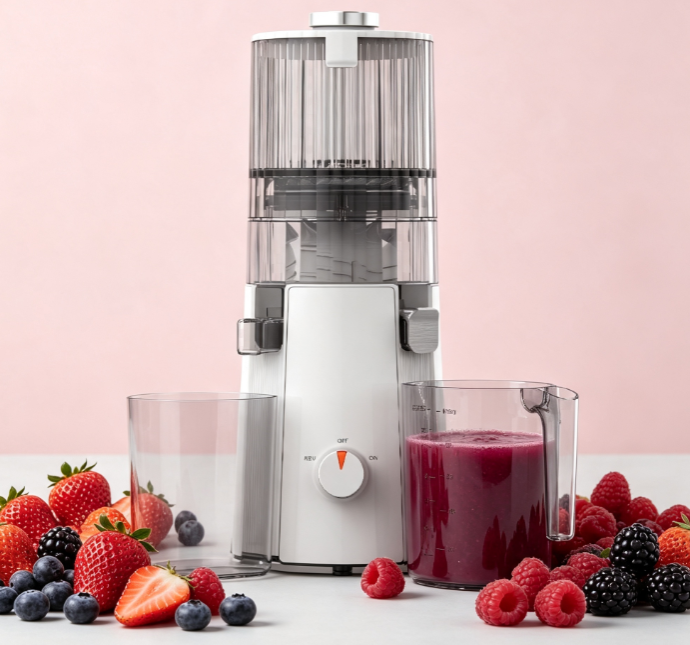 Fresh Smart HJ102A Digestive Health Slow Masticating Juicer – 200W Gut-Friendly Extractor with 135mm Wide Chute, 55 RPM Cold Press Technology for Natural Enzyme-Rich Nutrition