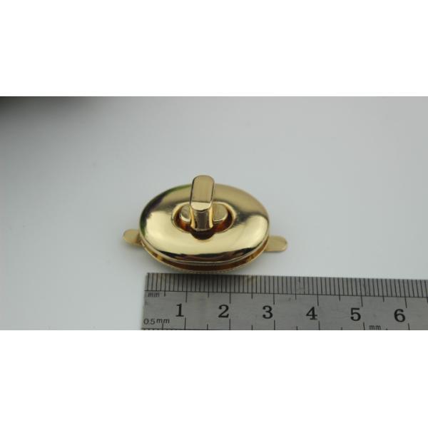 High quality small oval shape metal handbag accessories gold twist turn lock