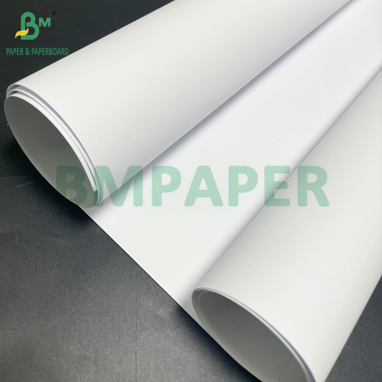90gsm 105gsm Coated Bond Paper Roll 24 90 гр. 105 гр. Покрытая бумажная оболочка 24 дюйма х 150 дюймов для внутреннего цветного плаката