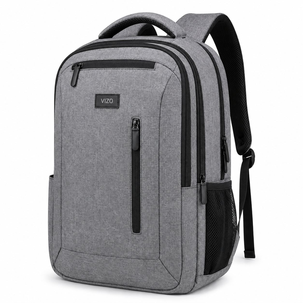 15.6-Inch Travel Laptop Backpack with Multi-Compartment Storage, Luggage Strap, Anti-Theft Pocket & Breathable Padded Back, Grey