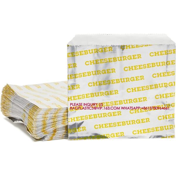 Foil Paper Hot Dog Holders Hamburger Wrapper Combination Pack, Grease Resistant Food Bag
