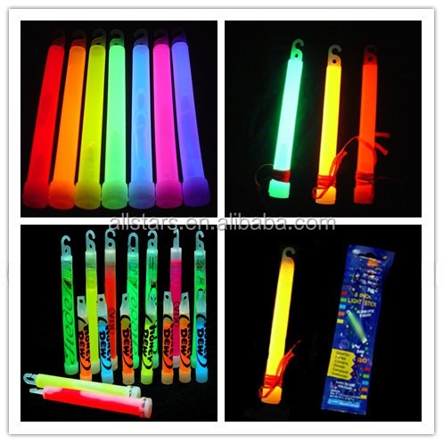 Non-Radioactive 6 Inch Glow Sticks in Assorted Colors Suitable for Camping Occassion