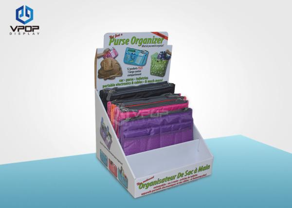 Cloth / Bag Shop Shelf Ready Packaging , Black Cardboard Advertising Stand