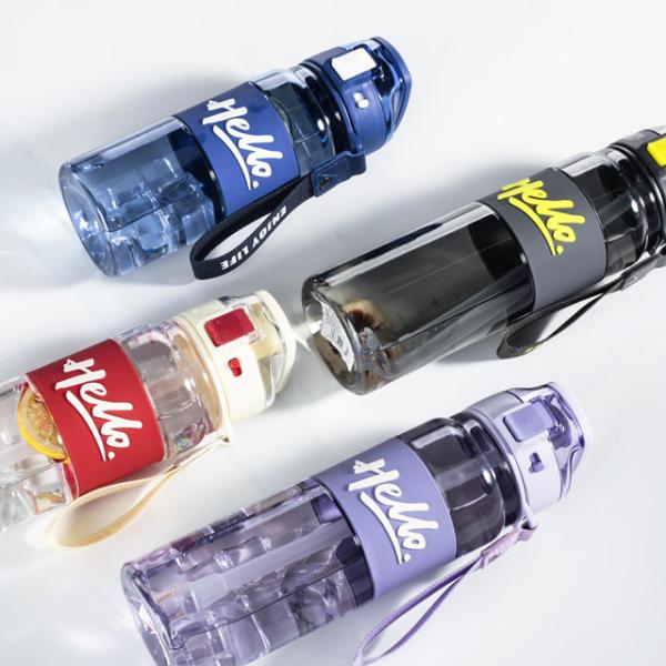 Direct Drinking Flip Straw Water Bottle with 680ml and 860ml Capacity Tritan Plastic