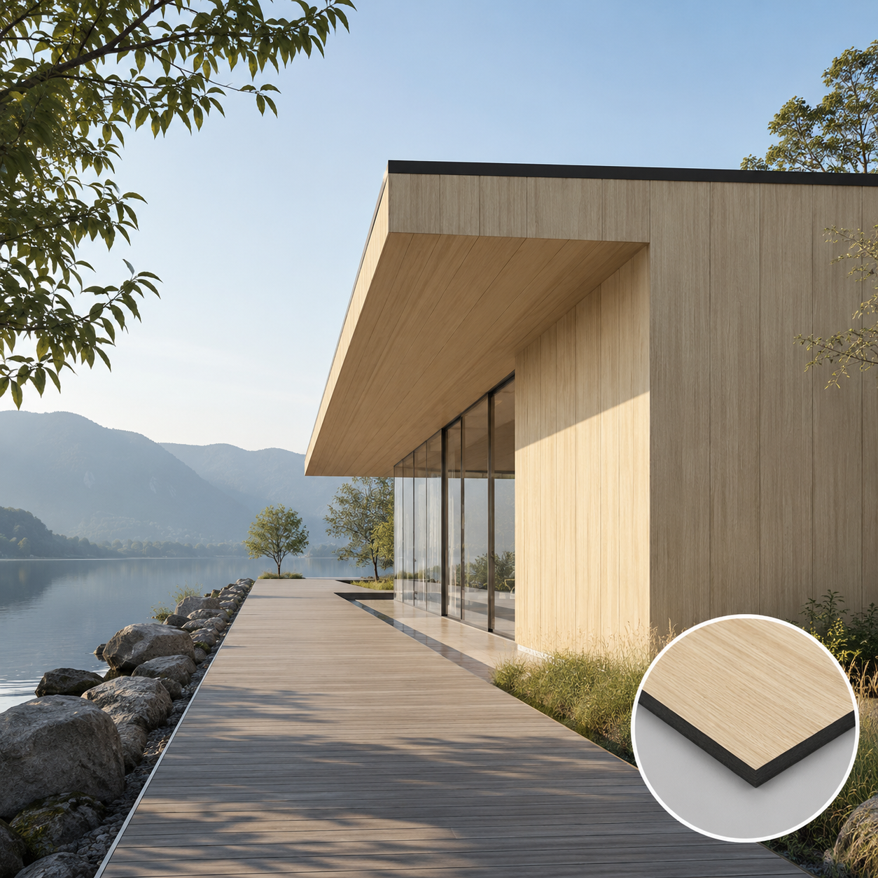 HPL Compact Exterior Wall Panel, Weatherproof Phenolic Resin Cladding Panel for Commercial Building Facade