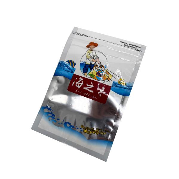One Side Silver One Side Transparent Custom Printed Mylar Pouches With Ziplock Window For Seafood Fishing Lure Packaging