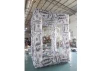 Cabina de cogida del gancho agarrador de la máquina de Oxford de la publicidad del cubo del dinero inflable de encargo del efectivo