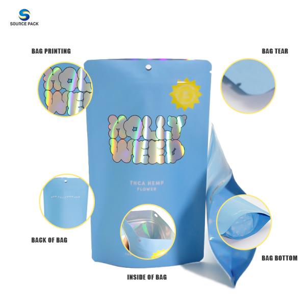 Laser Film UV Protection Customizable Marijuana Bag for Food Grade Performance